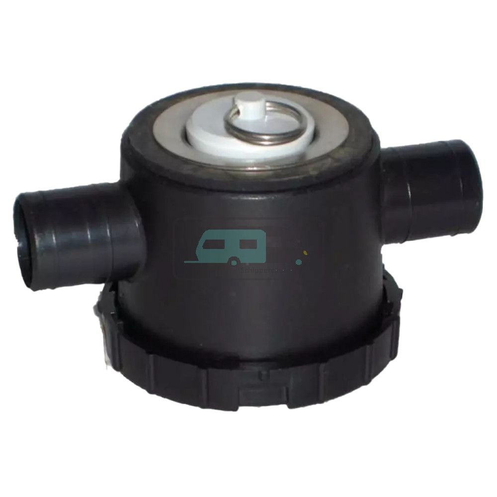 Reich afvoerplug zwart 33 mm met 2 aansl.