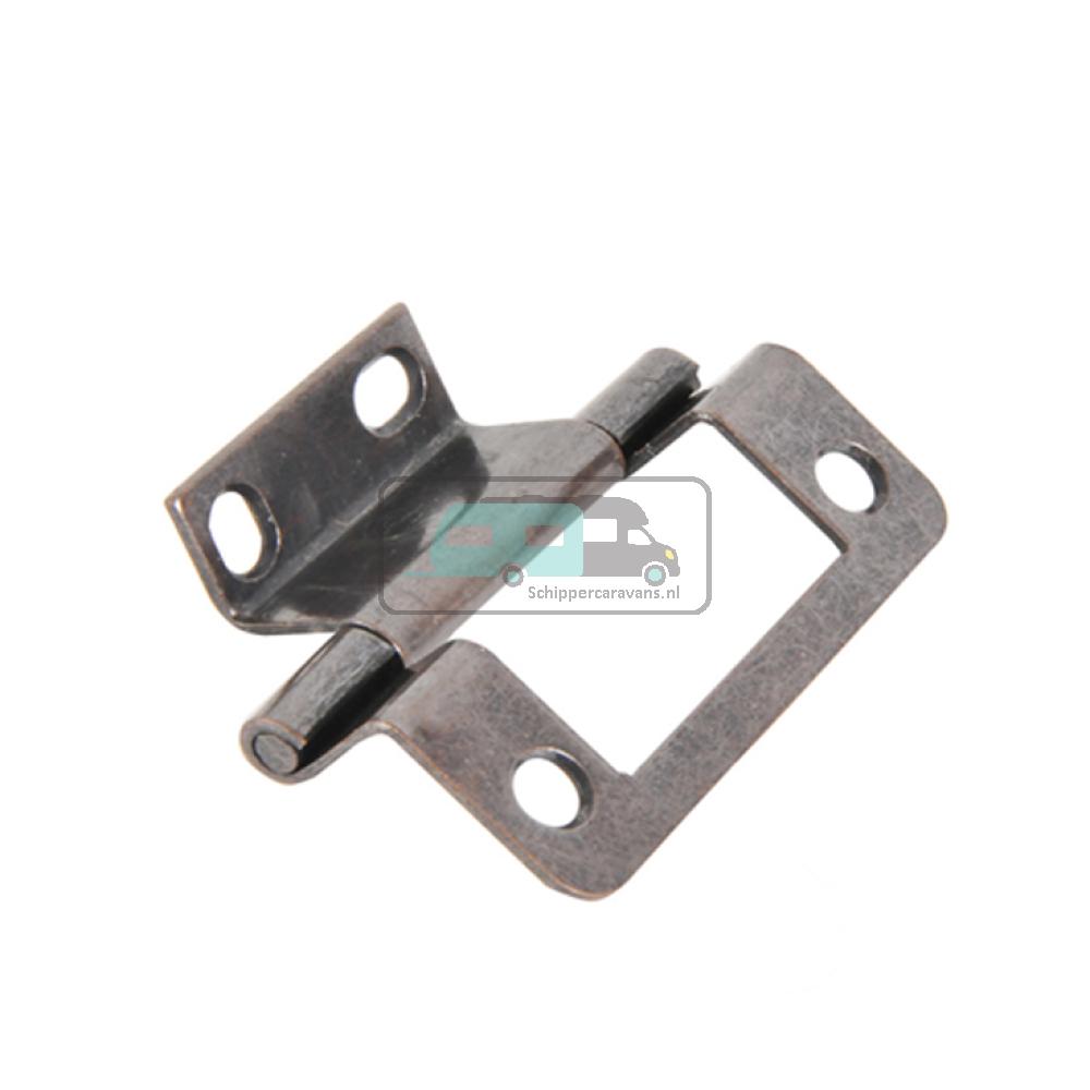 Scharnier 2-50mm brons dubbel geknikt à 2 st.