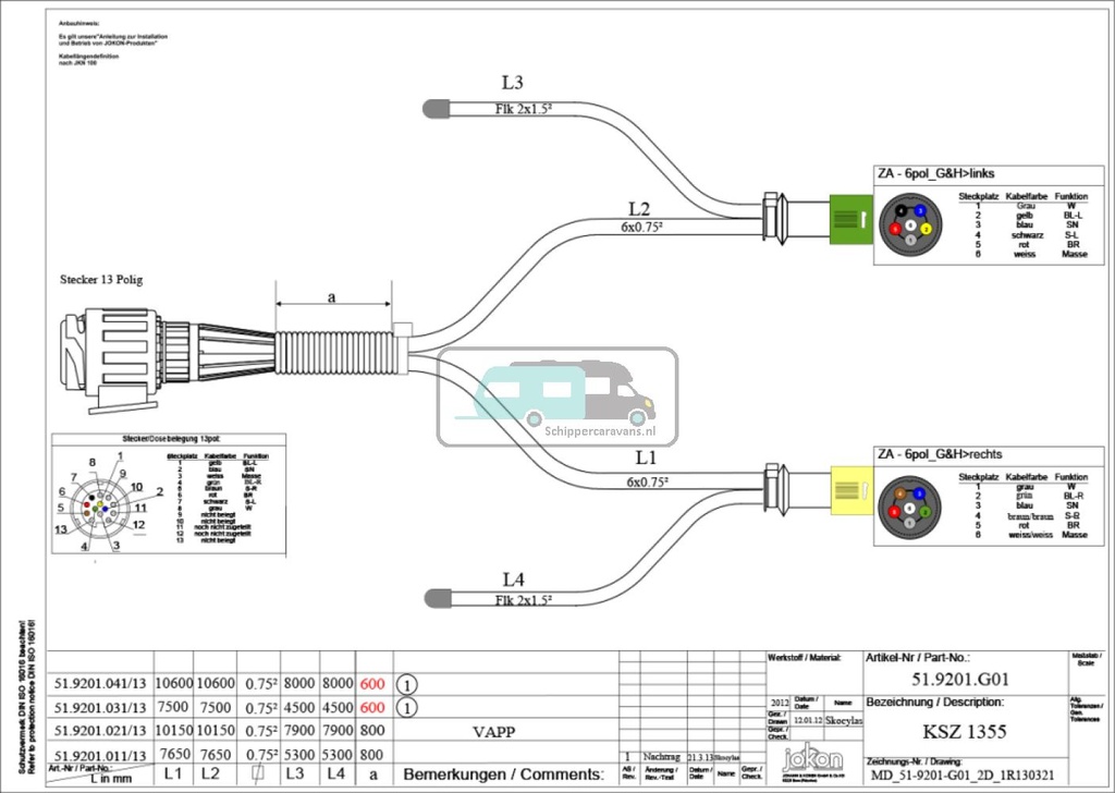 Jokon Aansluitkabel voor Opbouw Achterlicht 1937379