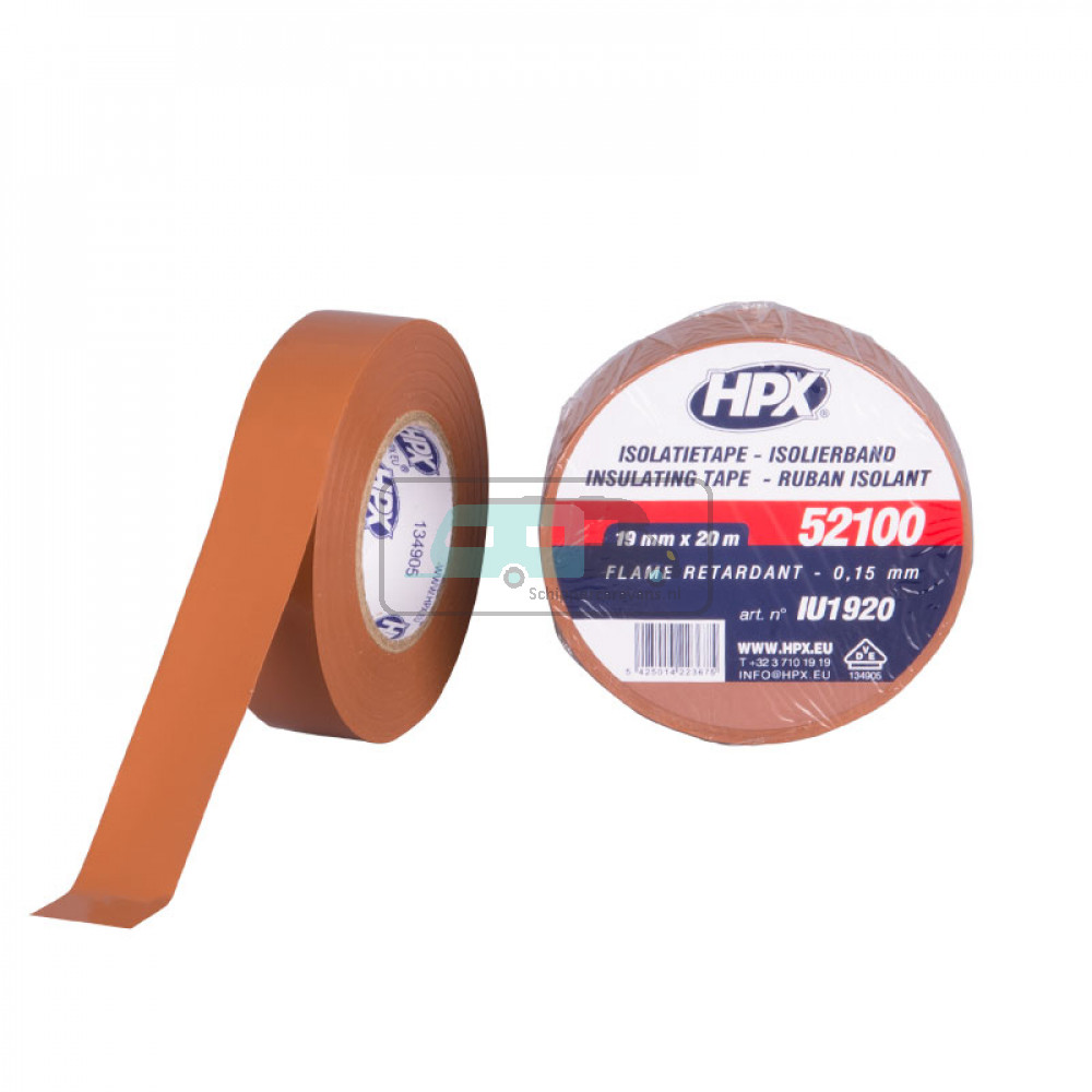 HPX PVC Isolatietape VDE 20mtrx19mm Bruin
