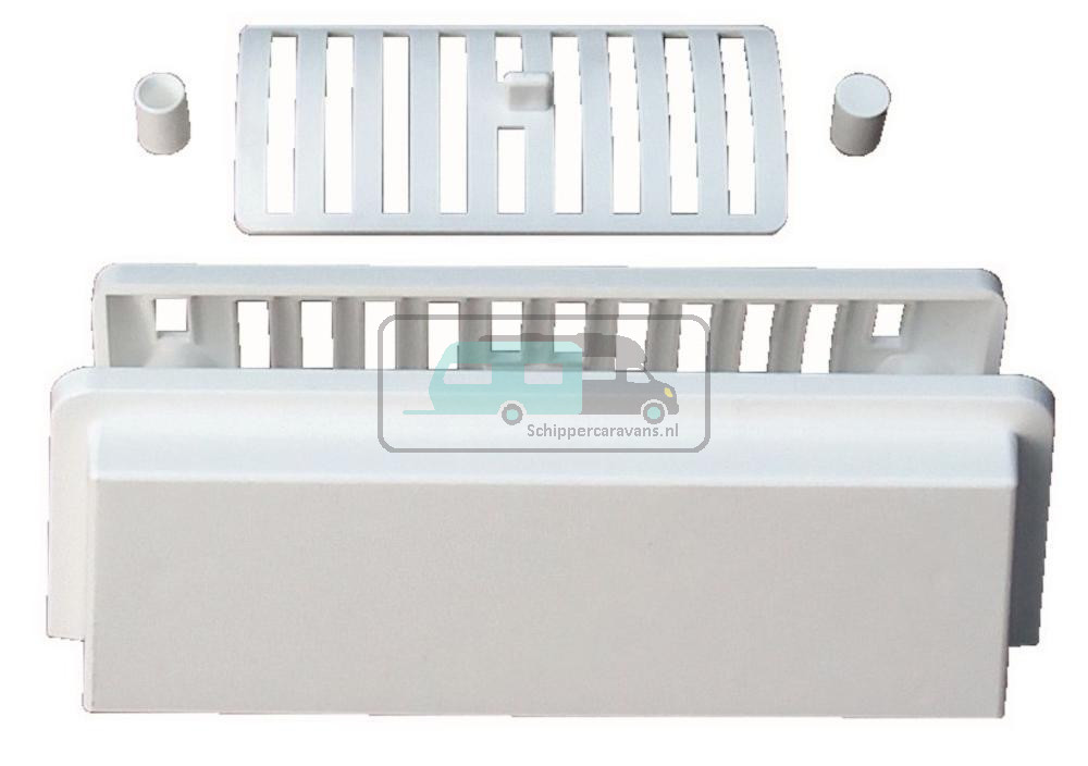 Ventilatierooster Wit inbouw 20x7.5cm 3-delig