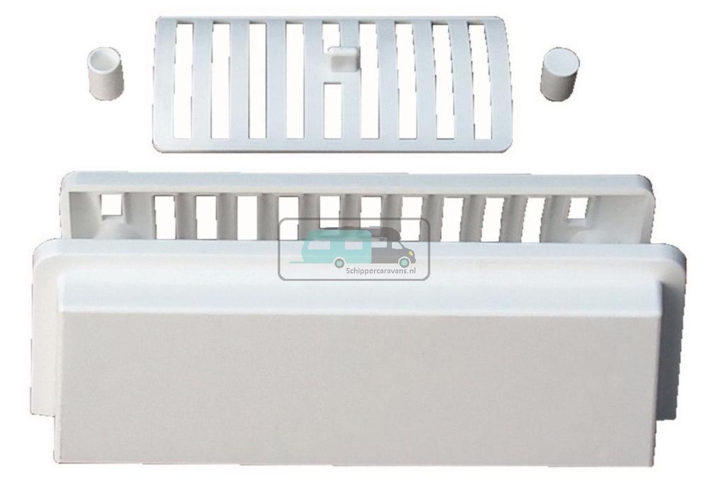 Ventilatierooster Wit inbouw 20x7.5cm 3-delig