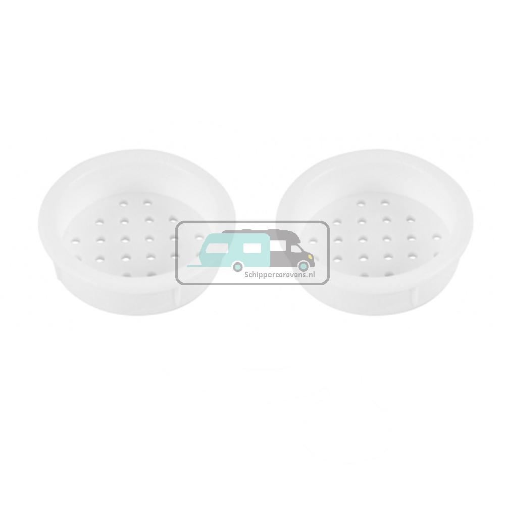 Rozet Wit 34-39mm rond inbouw à 4 st.