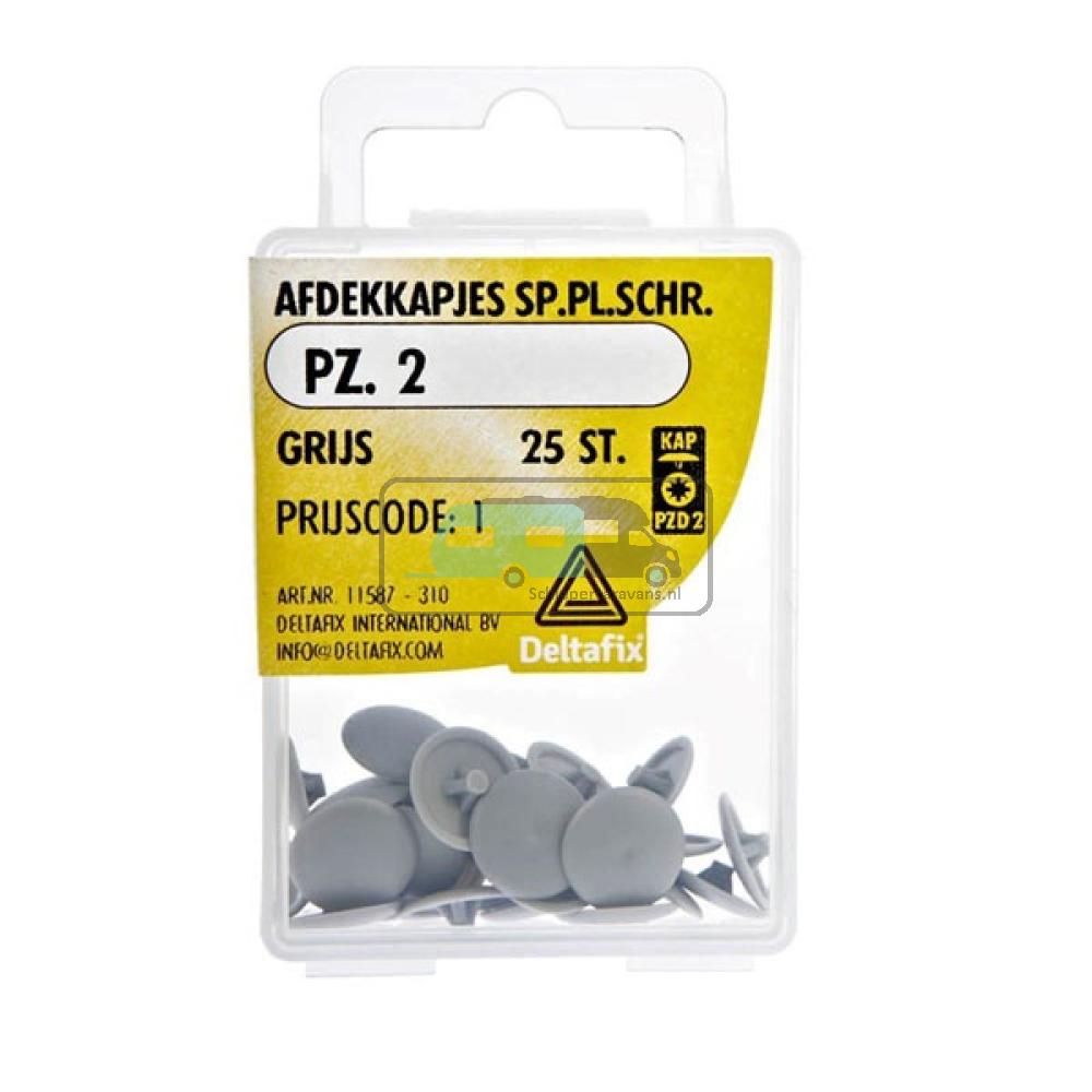 Deltafix Spaanplaatschroef Afdekkapje PZ.2 grijs Set 25st