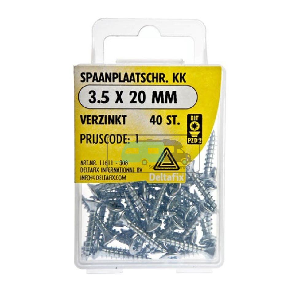 Deltafix Spaanplaatschroef KK 3.5x20mm Set 40st