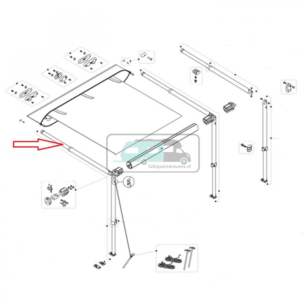 Fiamma Staander en Rafter CaravanStore XL 360-550R
