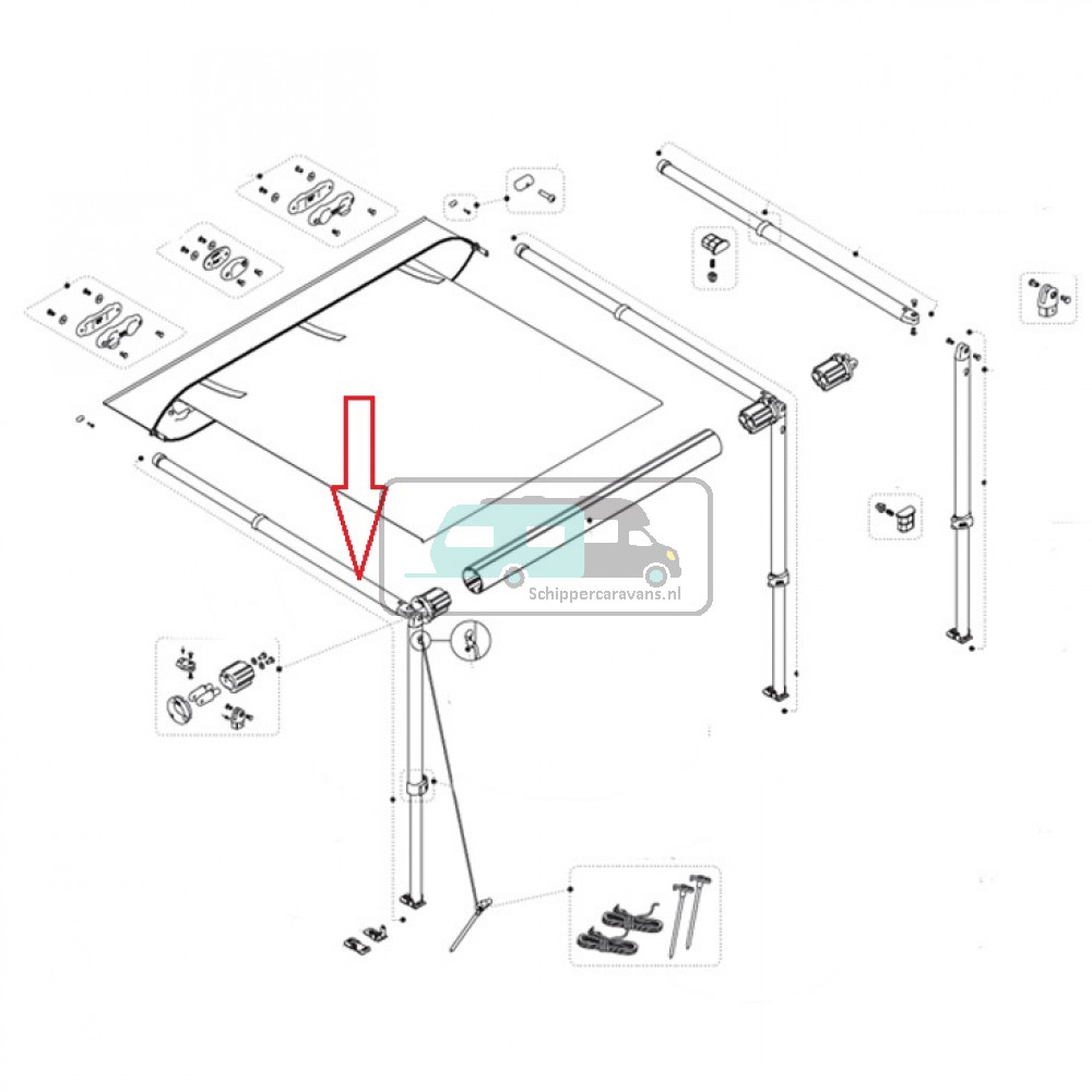 Fiamma Staander + spanarm CaravanStore 280-310 Links