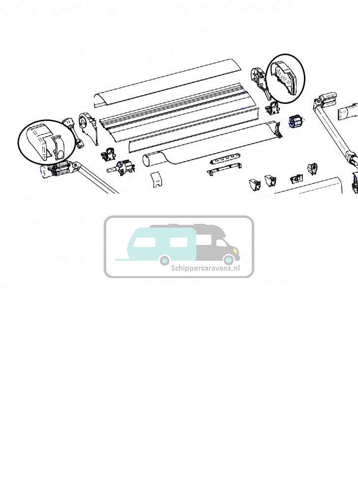 Thule Eindkap LH+RH 9200 Wit