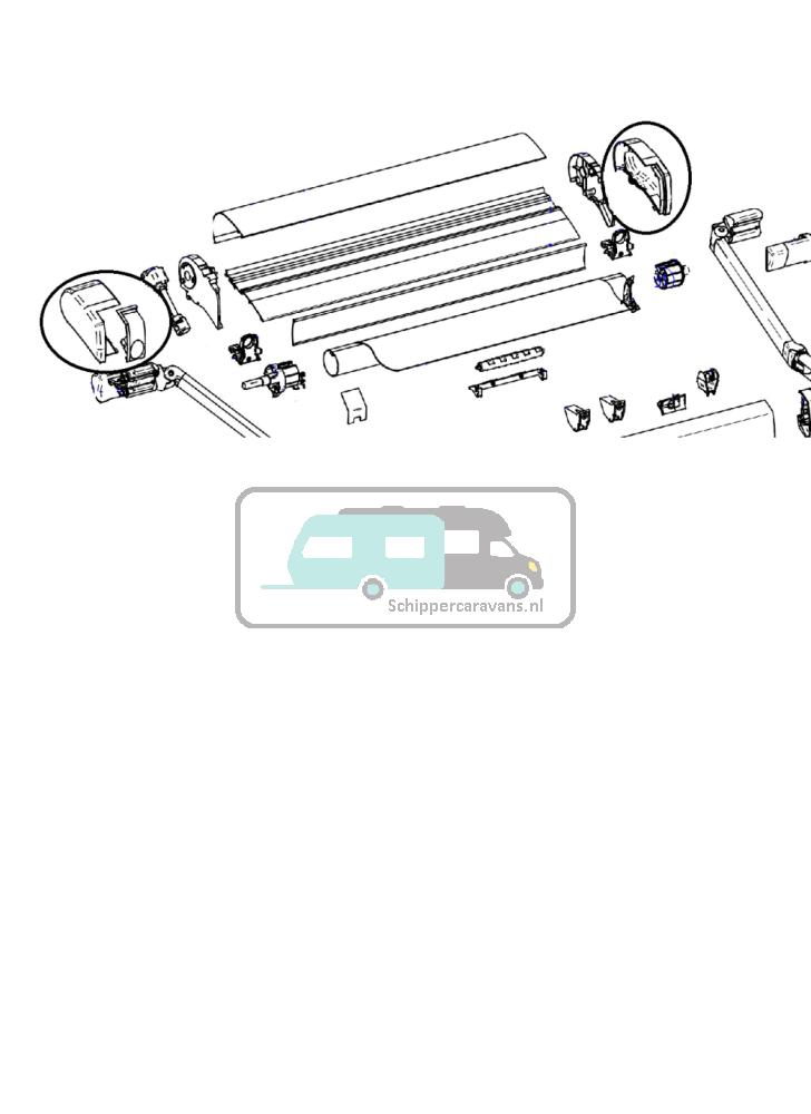 Thule Eindkap LH+RH 9200 Wit