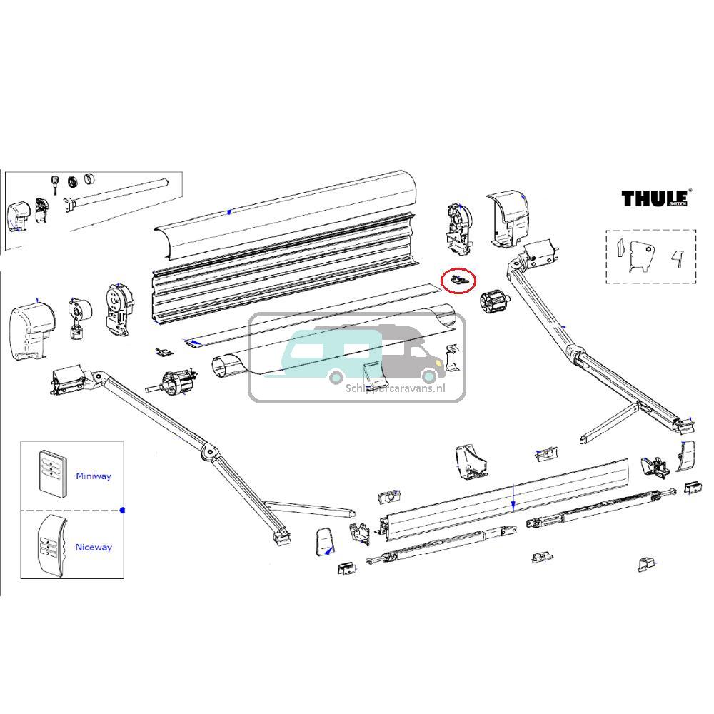 Thule Eindkap Main Housing Bottom LH+RH 8000