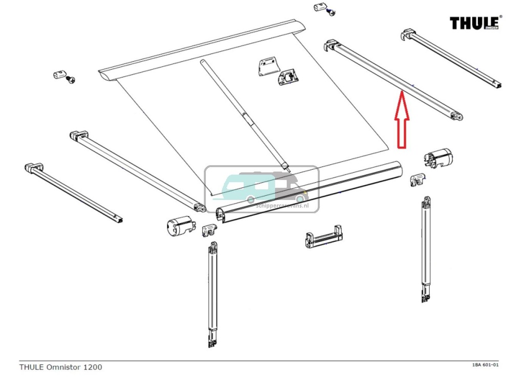 Thule Rafter Arm Assy RH 1200 3.00/3.25