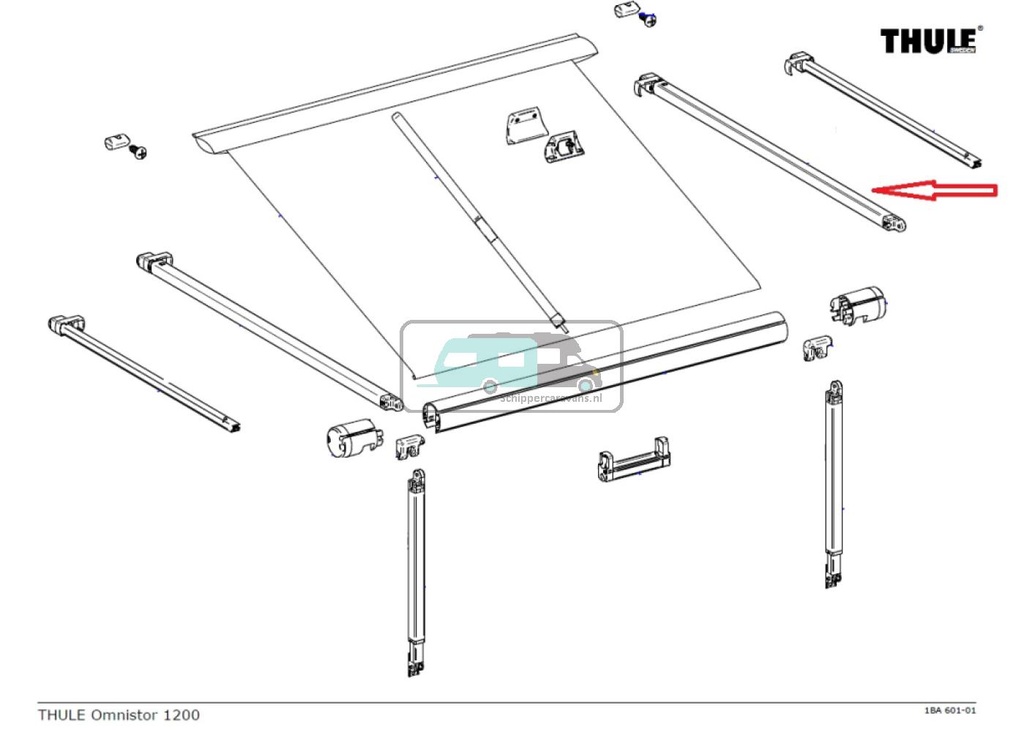Thule Rafter Arm Assy RH 1200 2.60