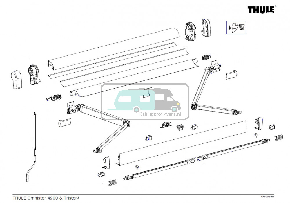Thule Support Arm Oval 4900 3.50/4.50