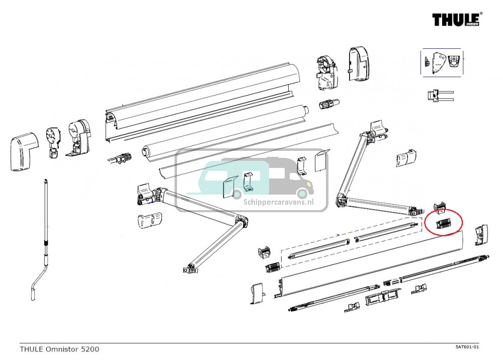 Thule Connection Support Arm RH 5200