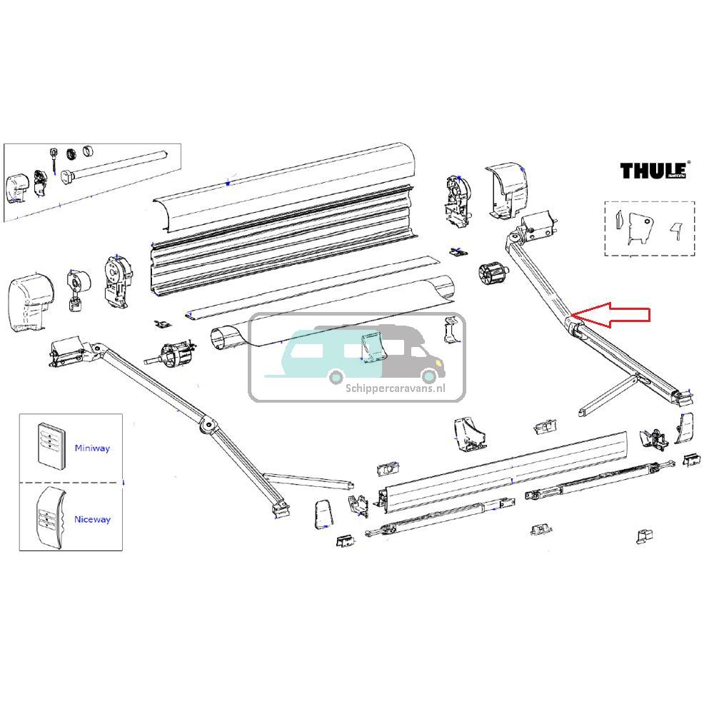 Thule 8000 Knikarm rechts 3.5m