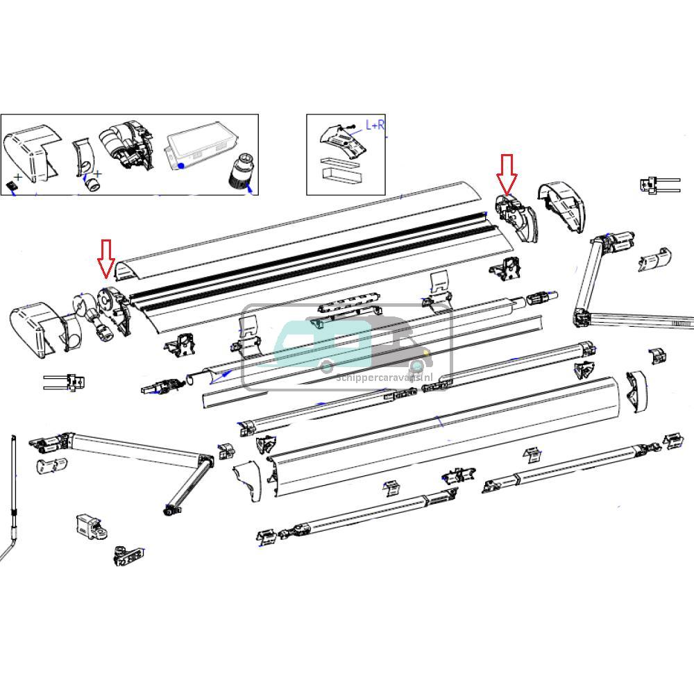 Thule 6300 Binnenkap LH+RH Geanodiseerd