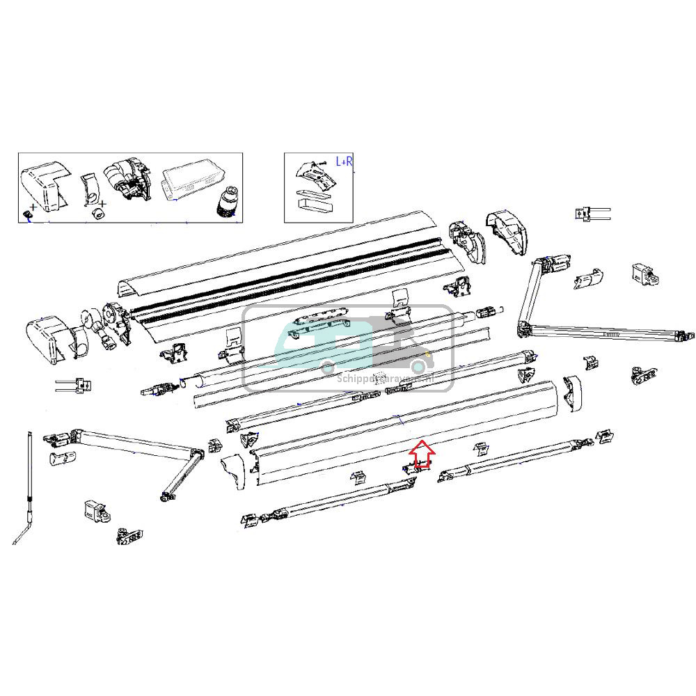 Thule 9200 Main Housing 230V LH Eindkap Geanodiseerd