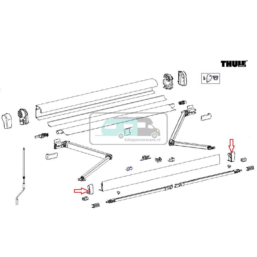 Thule 4900 LH&RH Eindkappen voorlijst antra