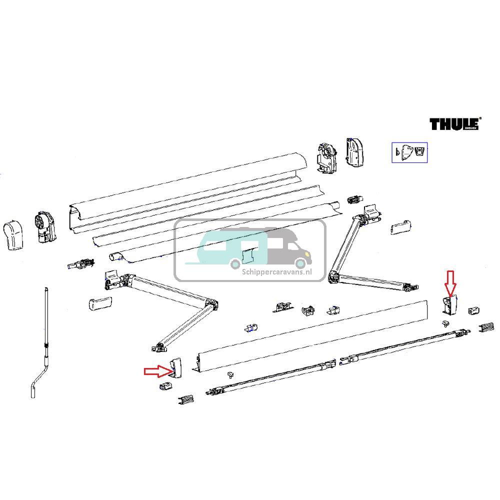 Thule 4900 LH&RH Eindkappen voorlijst antra