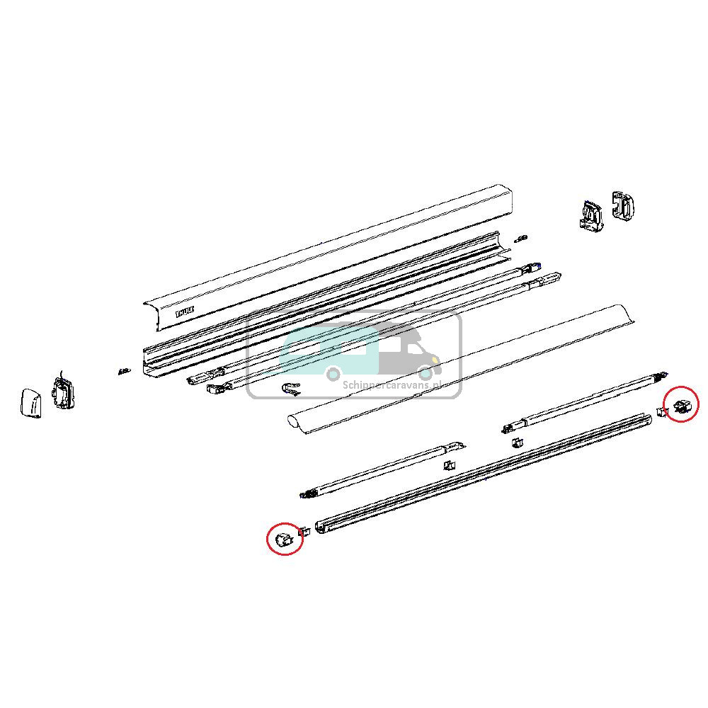Thule Endcap Roller Tube L+R 3200