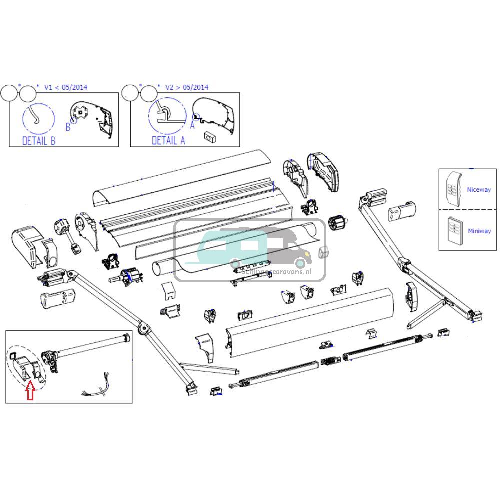 Thule 9200 Eindkap Main Housing 220V Crème Links