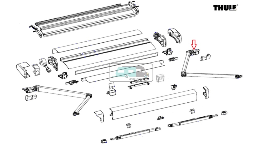 Thule Adapt Eriba Touring RH Spr Arm 6200 260/280