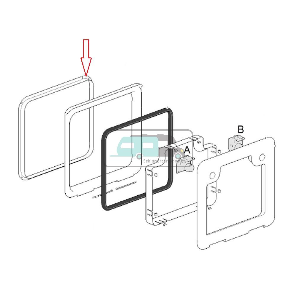 Thetford Serviceluik 3 Binnenkader (set a 5 st) Wit-80
