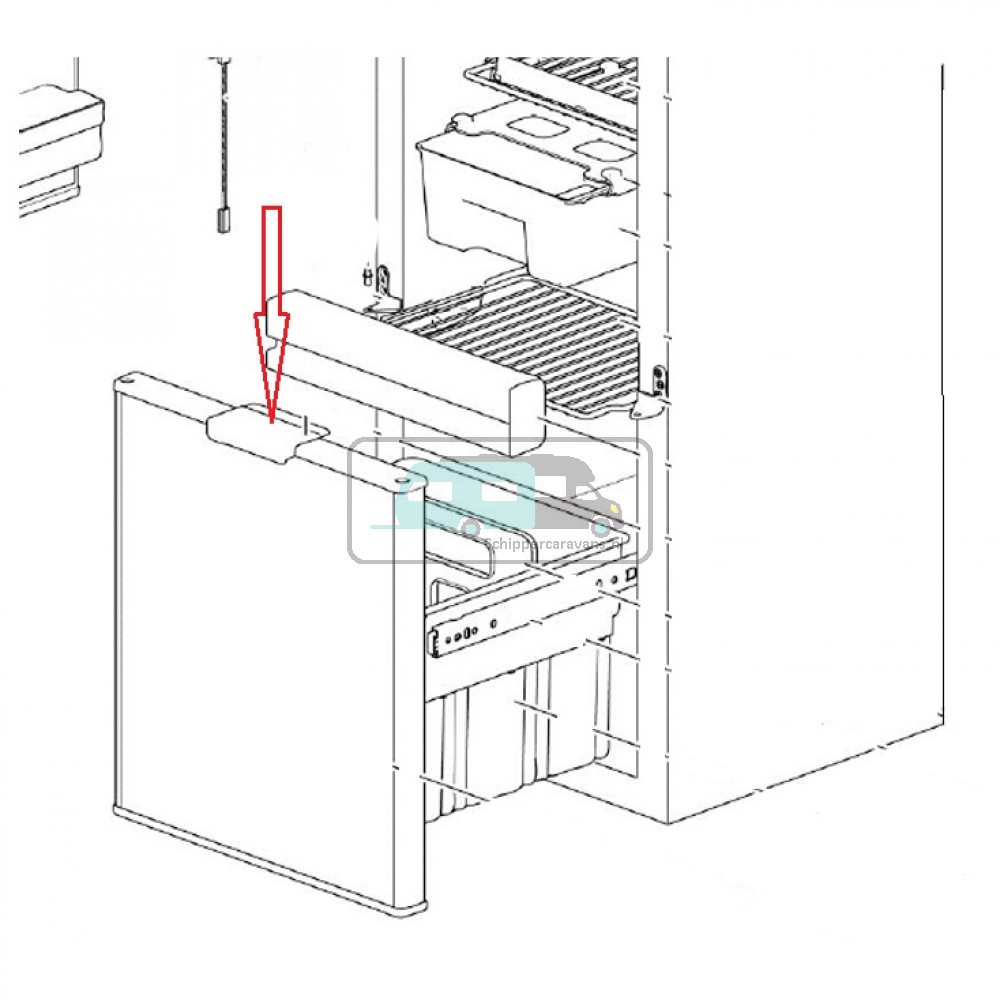 Thetford N3141 Koelkast Vergrendeling Groentebak