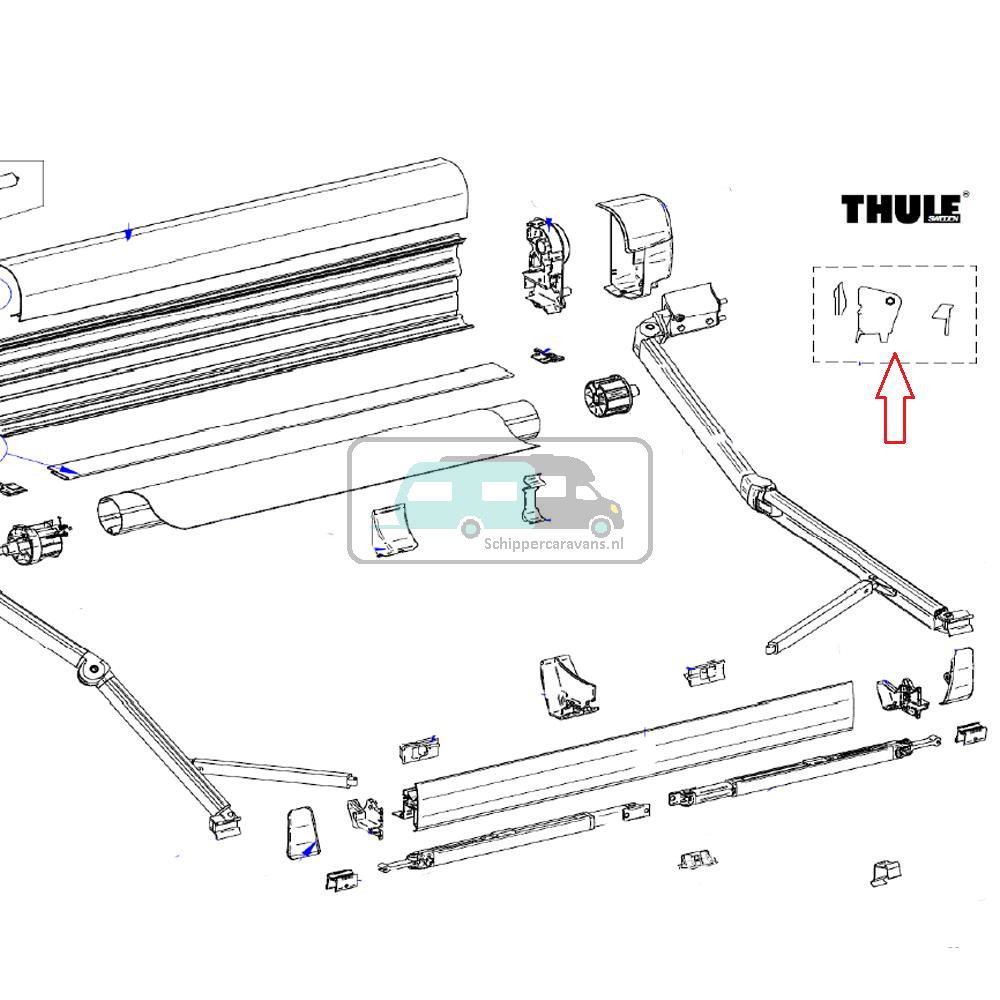 Thule Connection Pieces Tension Rafter 8000