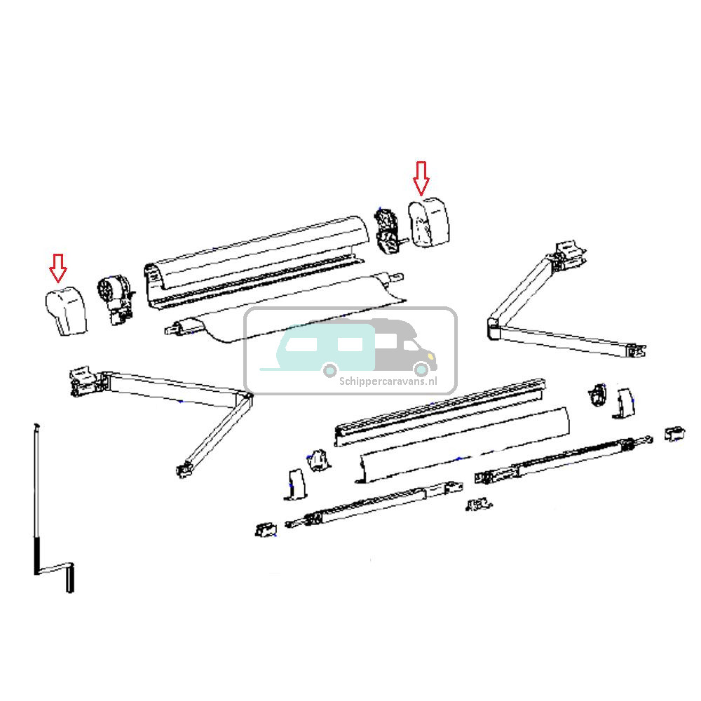 Thule VW Carlifornia Luifel Eindkappenset