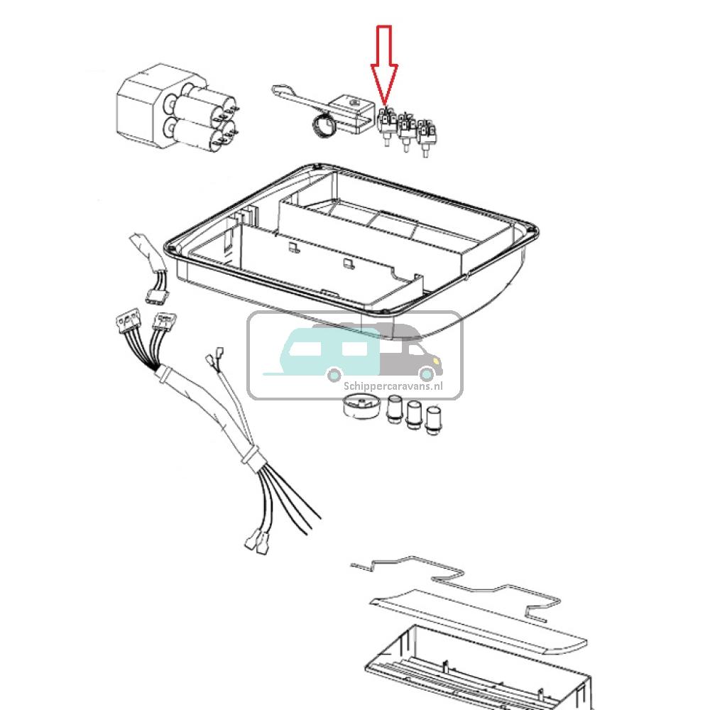 Dometic B1500 Schakelaar Ventilator Hoog/ Laag