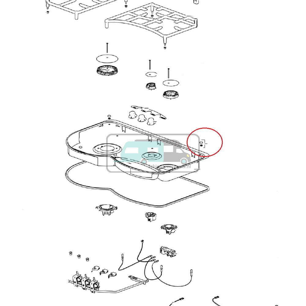 Thetford Hob 335 Dopje en Afdekdopje Pannenrooster