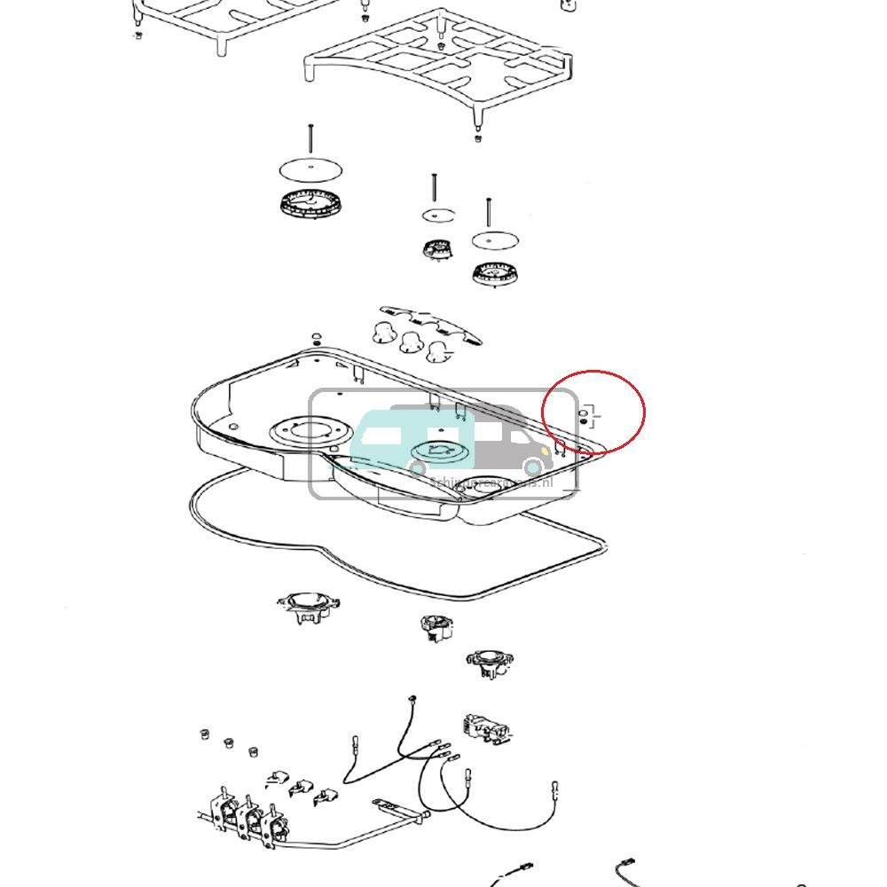 Thetford Hob 335 Dopje en Afdekdopje Pannenrooster