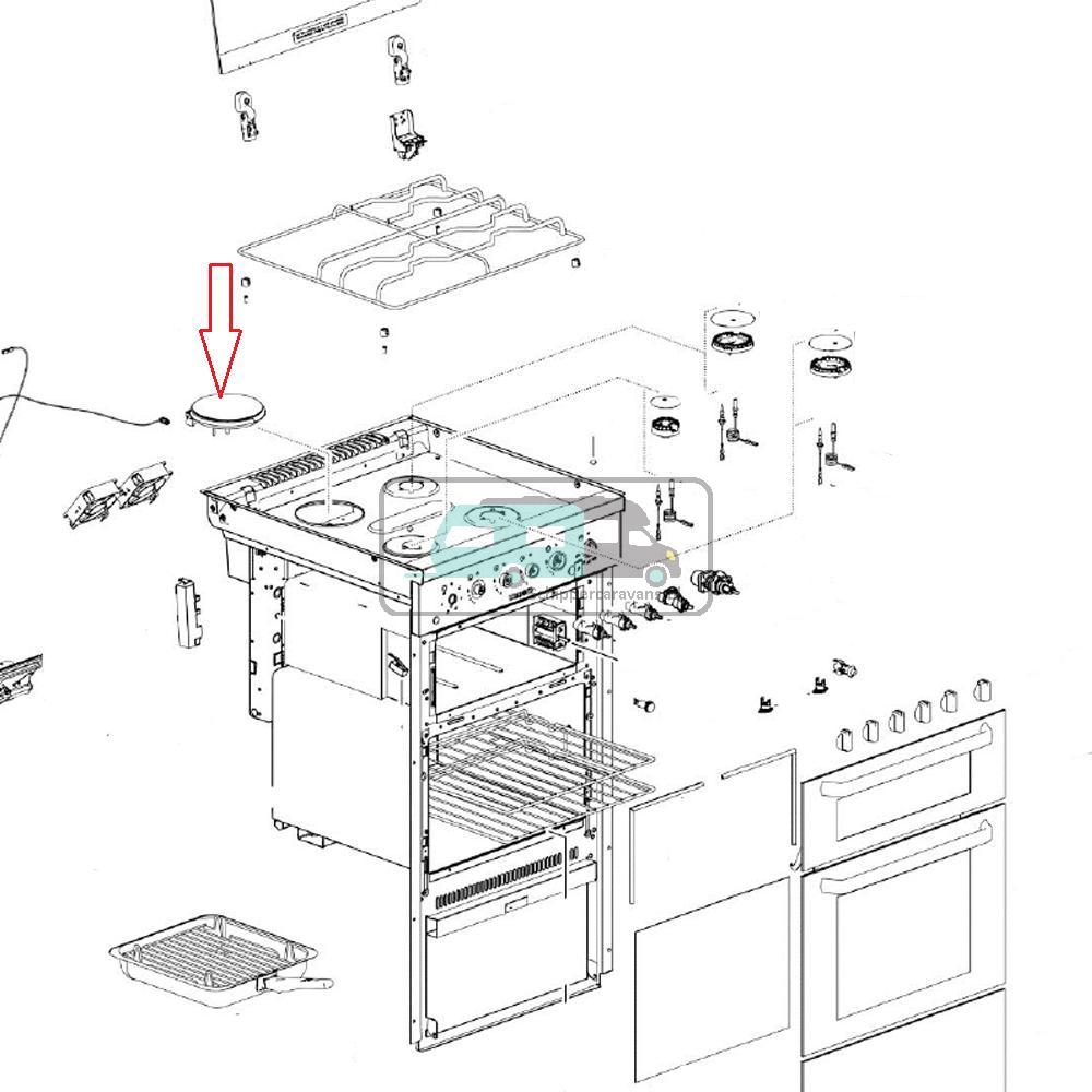 Thetford Duplex Fornuis Dual Fuel Branderkop 