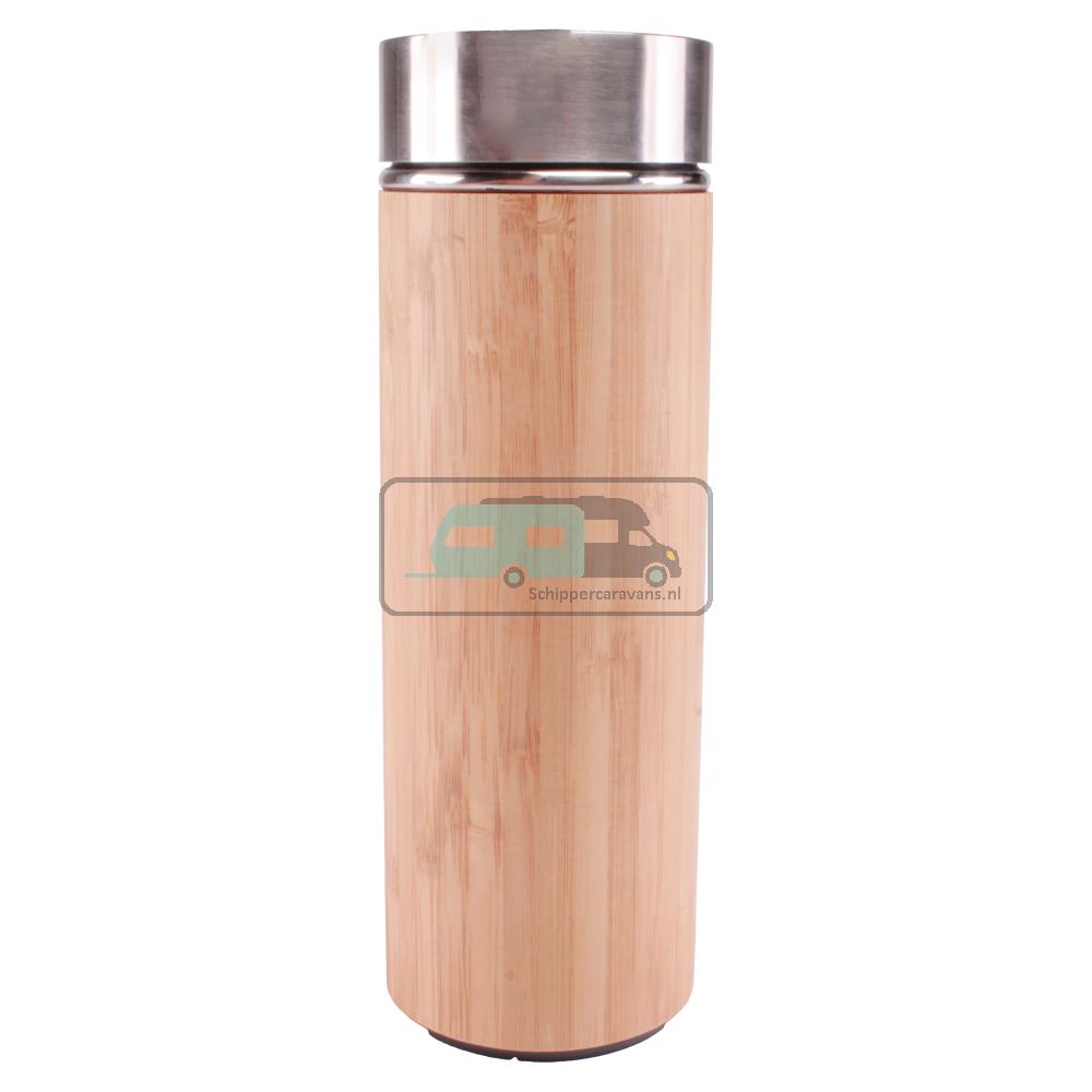 ViaMondo Thermosfles 0.33L Bamboe met Temperatuur Display