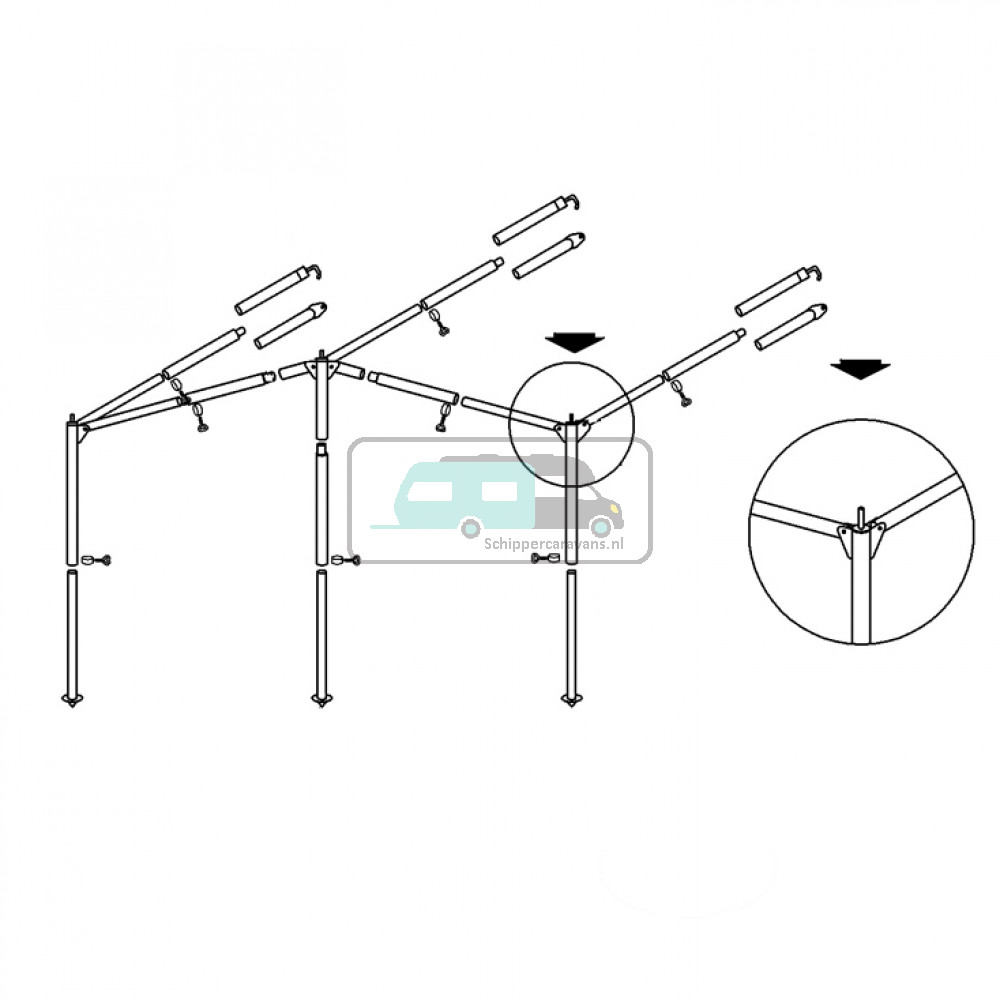 Campking Luifelframe Ameland L 25/22mm Alu