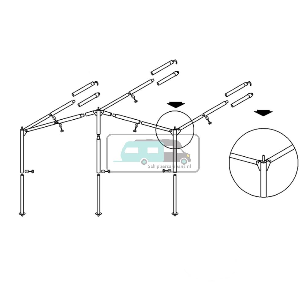 Campking Luifelframe Ameland L 25/22mm Alu