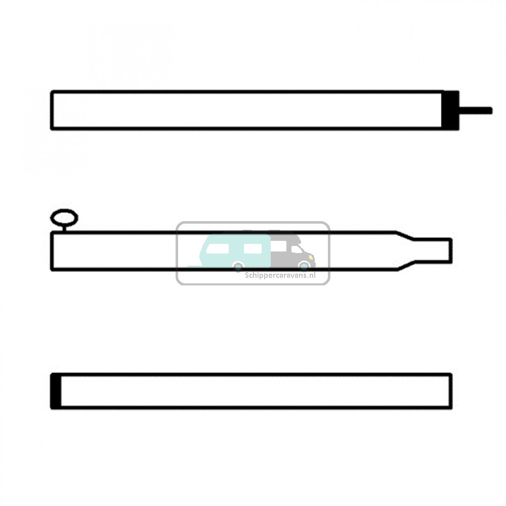 Campking car. voortentstok 25/22 mm 170-260 alu