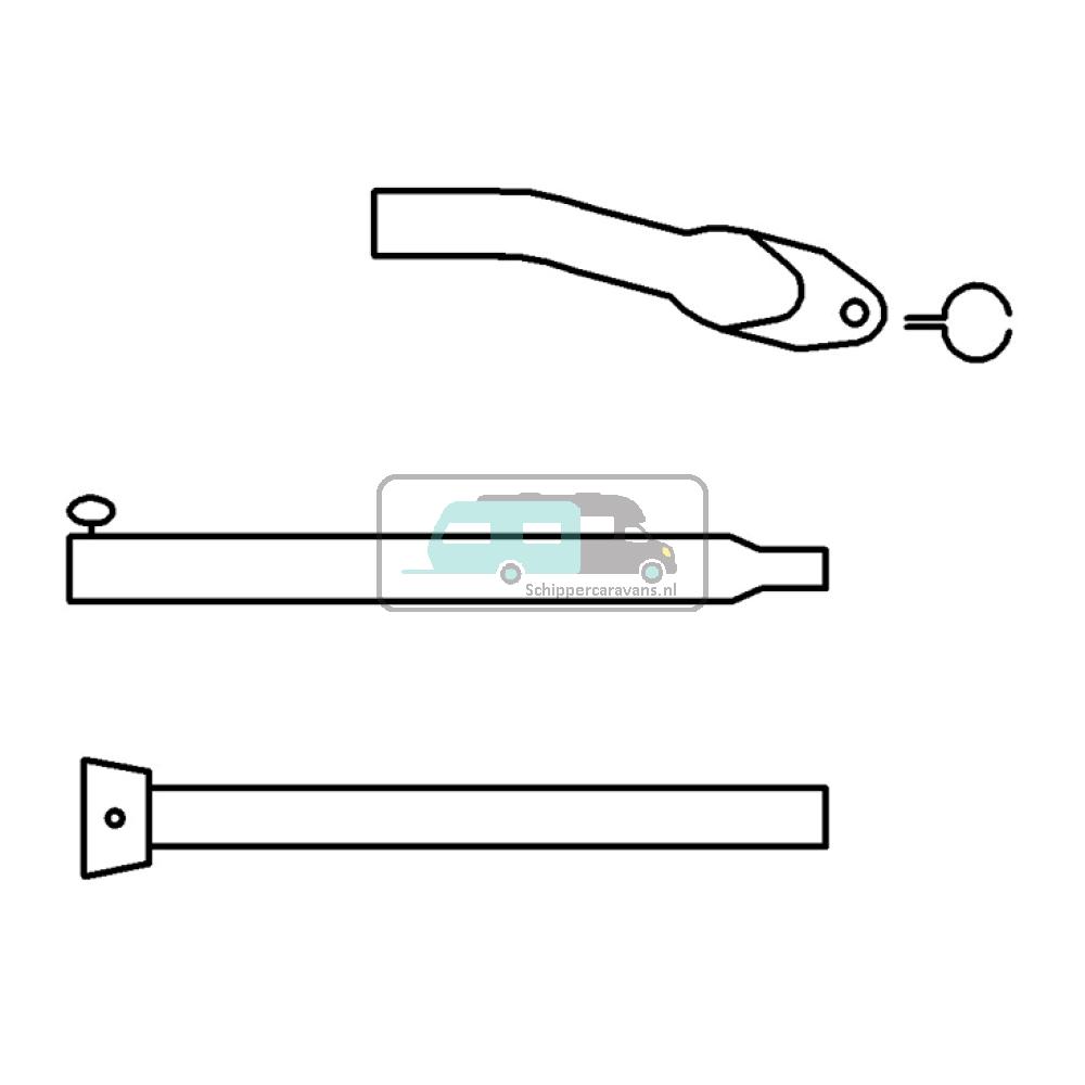 Campking Aandrukstang 25/22 mm alu