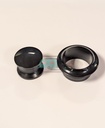 Knop+Ring Pushlock Zwart 2st.