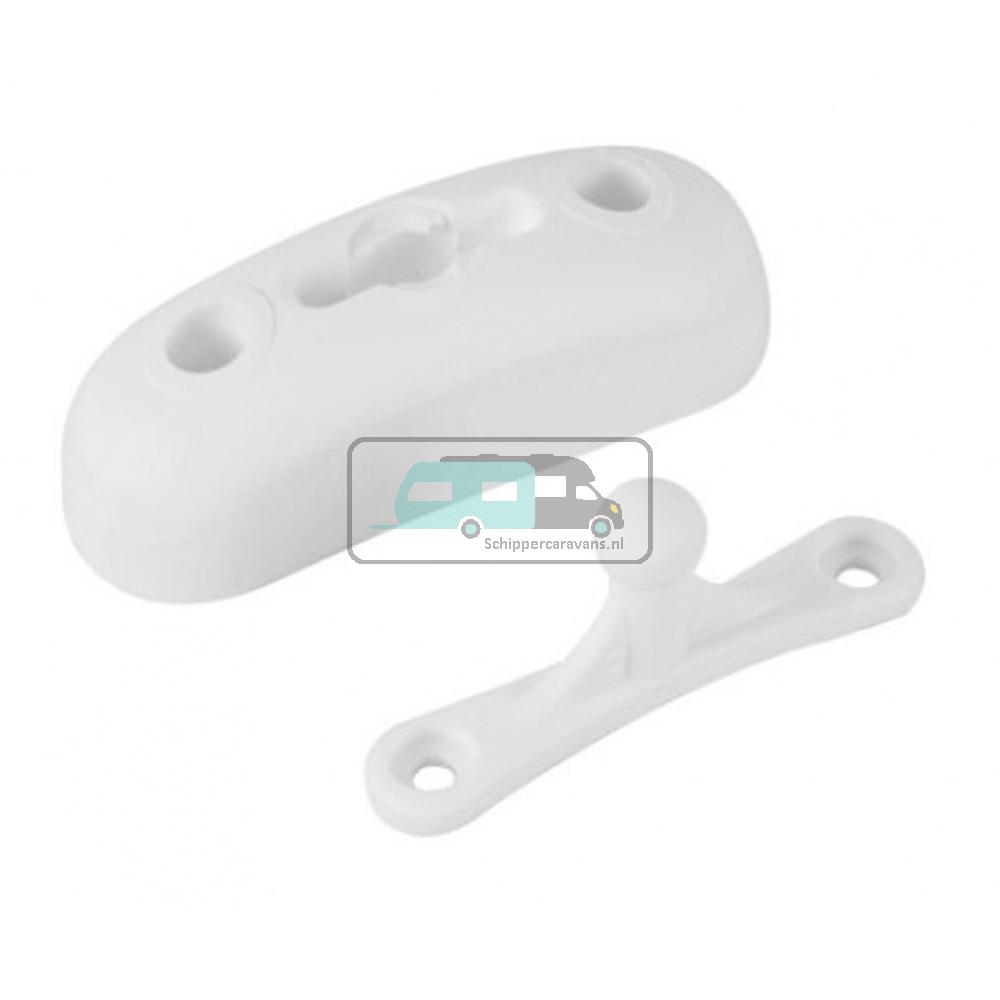 Deurvanger 2-delig met kogelkop Wit