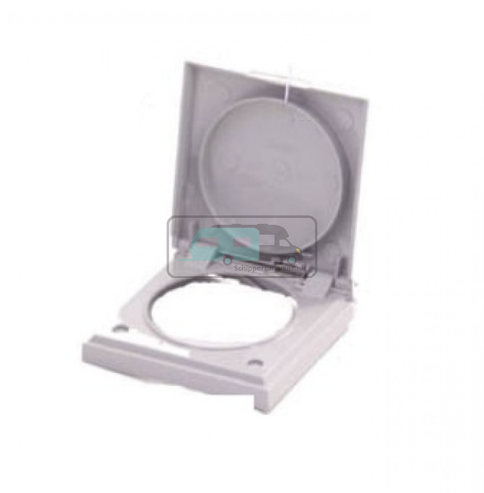 Berker Afdekraam Flow/Pure 1-Vaks met Klep Grijs Hoogglans