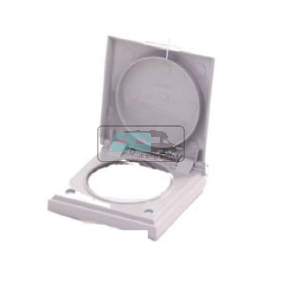 Berker Afdekraam Flow/Pure 1-Vaks met Klep Grijs Hoogglans