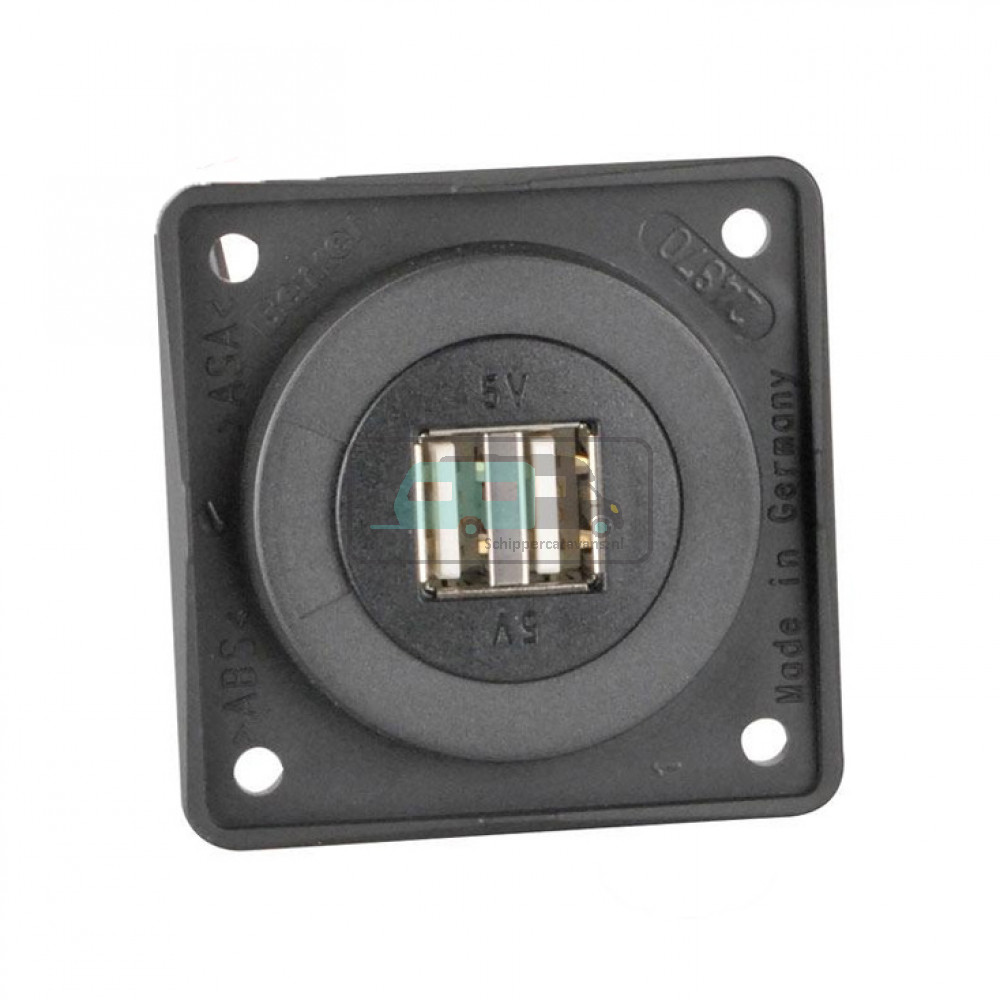 Berker Contactdoos 2x USB Lader 12V Inbouw Zwart Mat