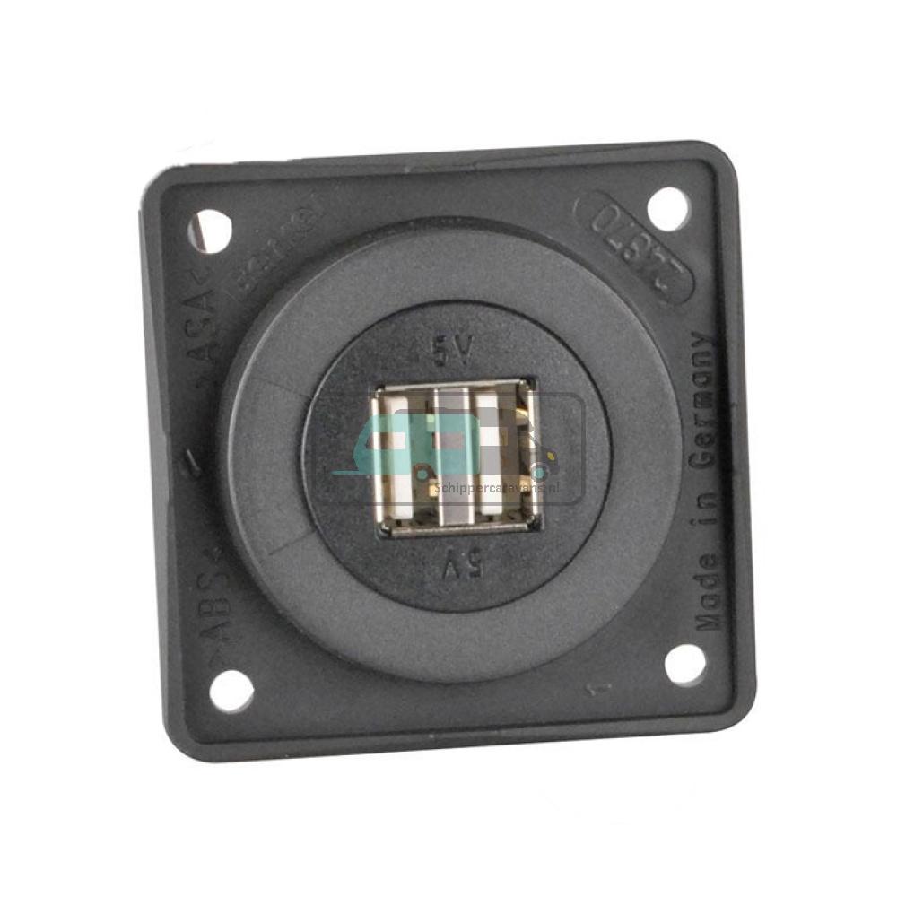 Berker Contactdoos 2x USB Lader 12V Inbouw Zwart Mat