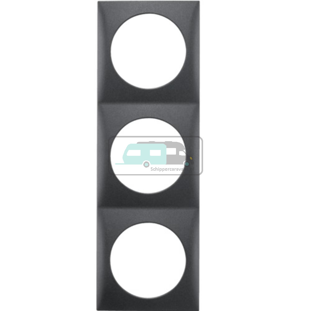 Berker Afdekraam Flow 3-Vaks Antraciet Mat