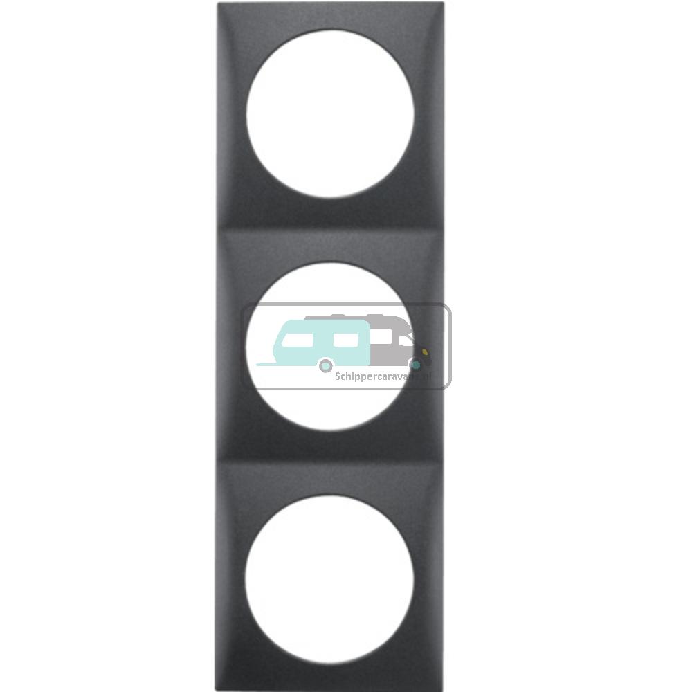 Berker Afdekraam Flow 3-Vaks Antraciet Mat