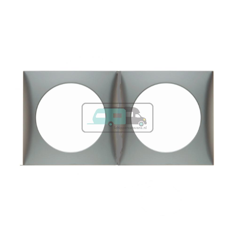 Berker Afdekraam Flow 2-Vaks RVS Mat Gelakt