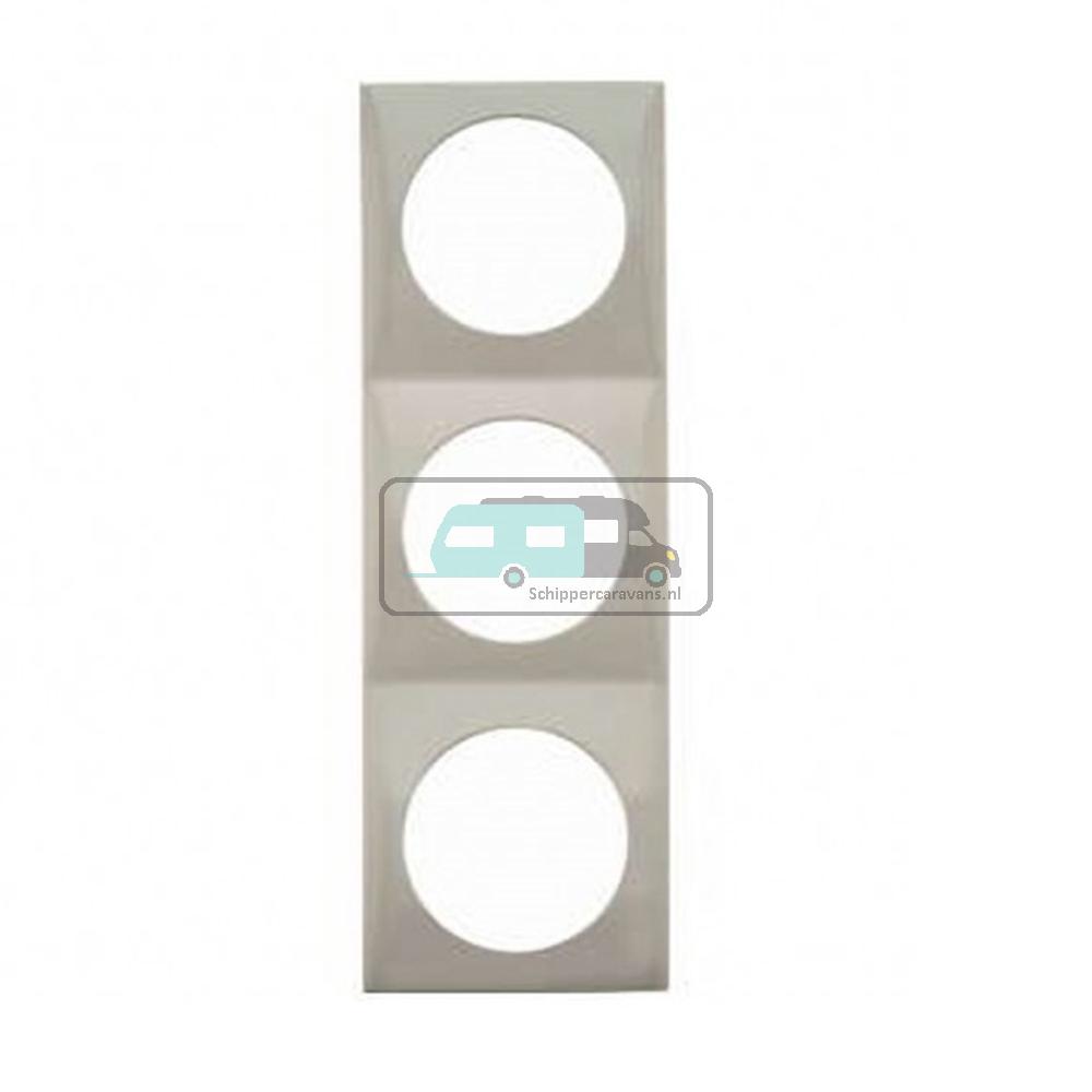 Berker Afdekraam Pure 3-Vaks Chroom Mat