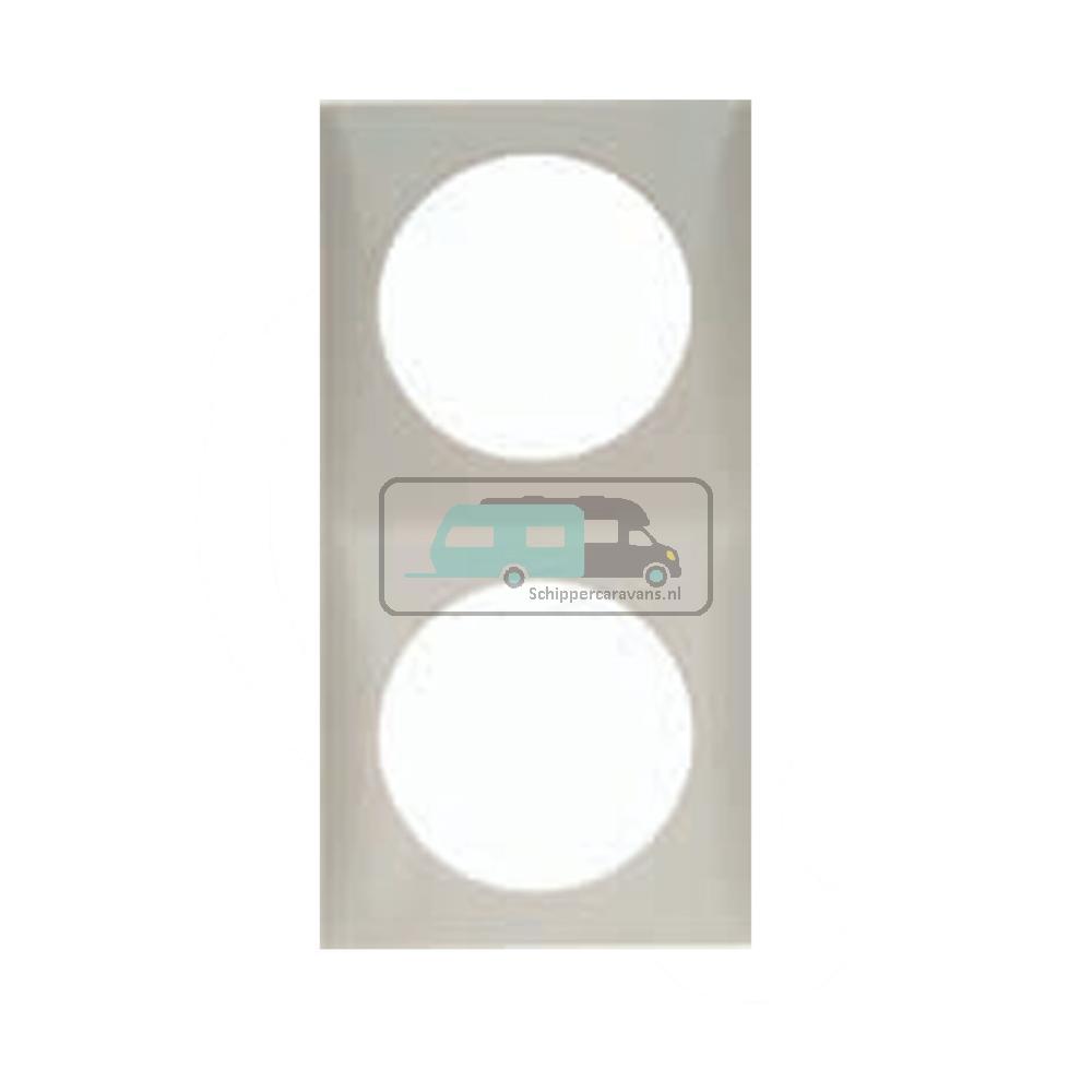 Berker Afdekraam Flow 2-Vaks Chroom Gelakt